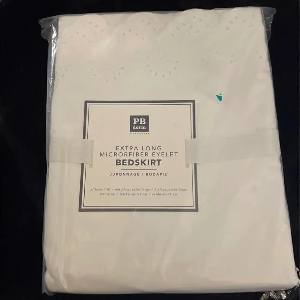 Pottery barn PB teen white eyelet bed skirt twin XL